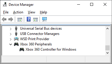 Riot Forge Ruined King Support – The Device Manager window open showing the controller peripheral to select.